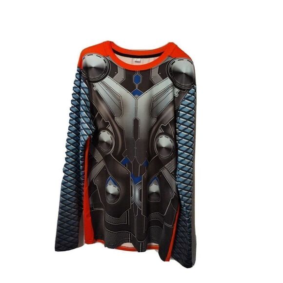 Marvels Thor Activewear Shirt Men's Large Comic Lover Shirt Long Sleeve Uniform - Picture 1 of 6